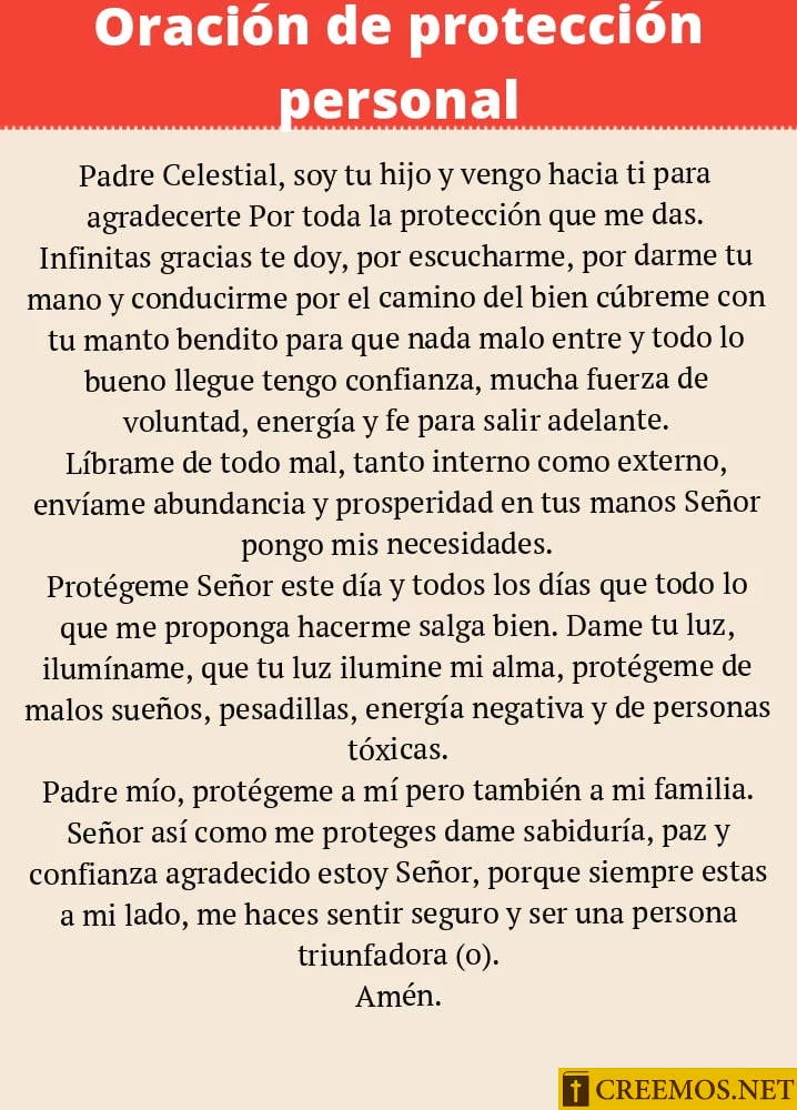 Oración de Protección Personal