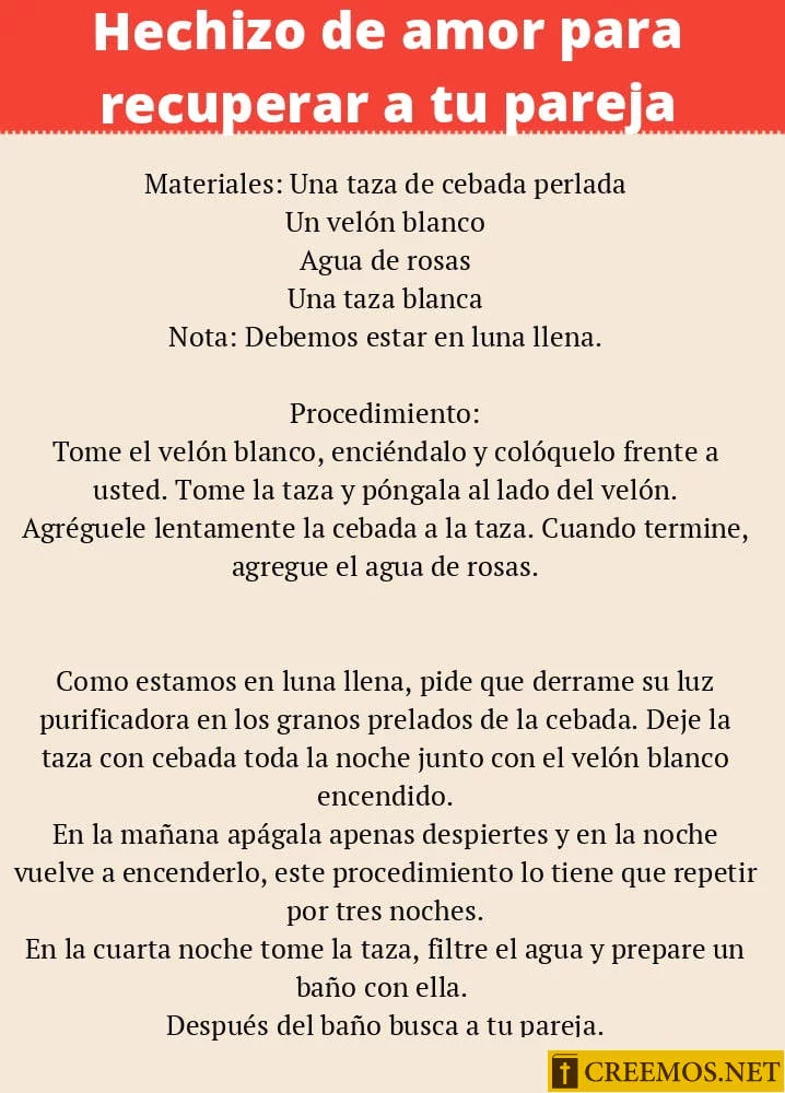 Hechizo de amor para recuperar a tu pareja
