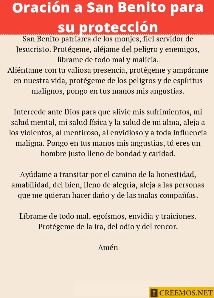Oración a San Benito para su Protección