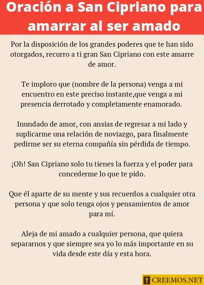 Oración a San Cipriano para amarrar al ser amado