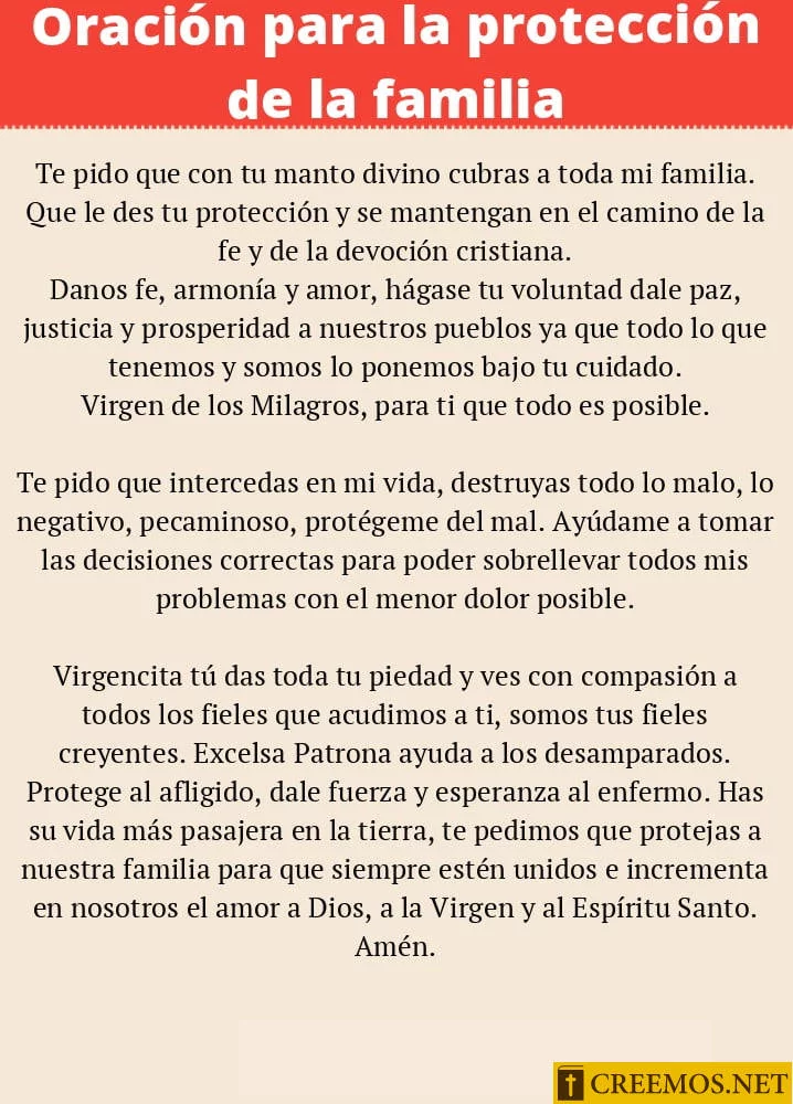 Oración de Protección a la familia