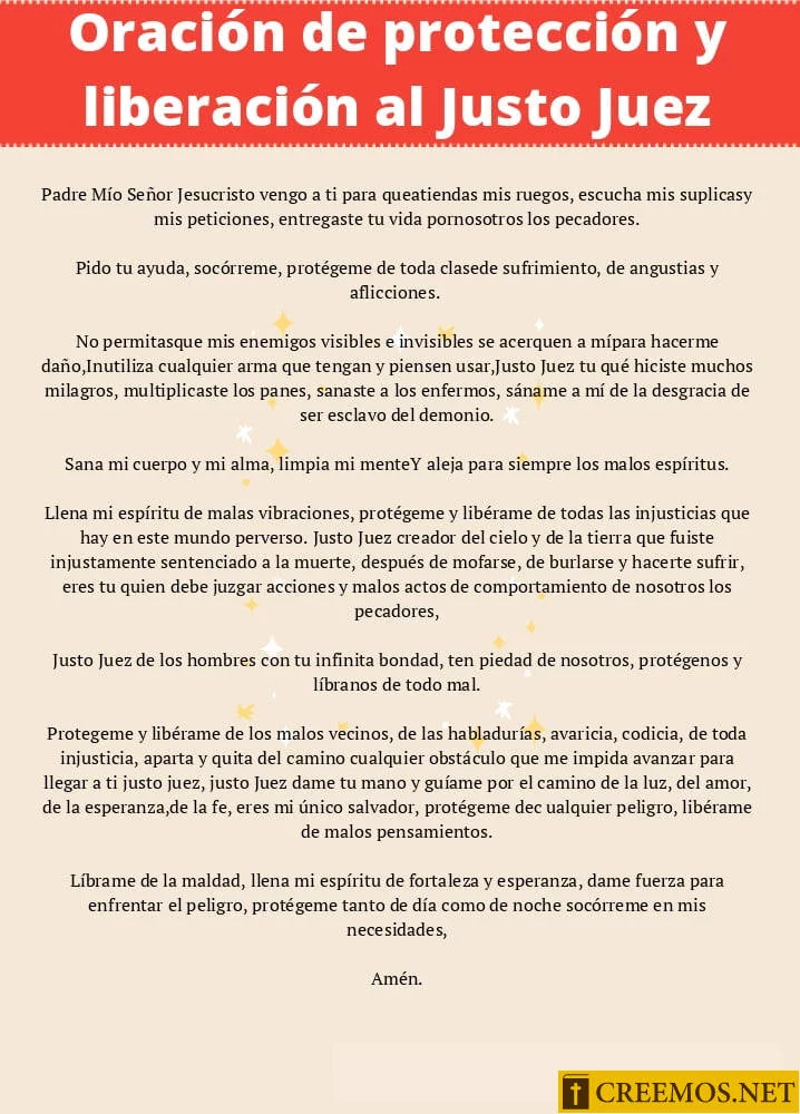 Oración de Protección y Liberación al Justo Juez