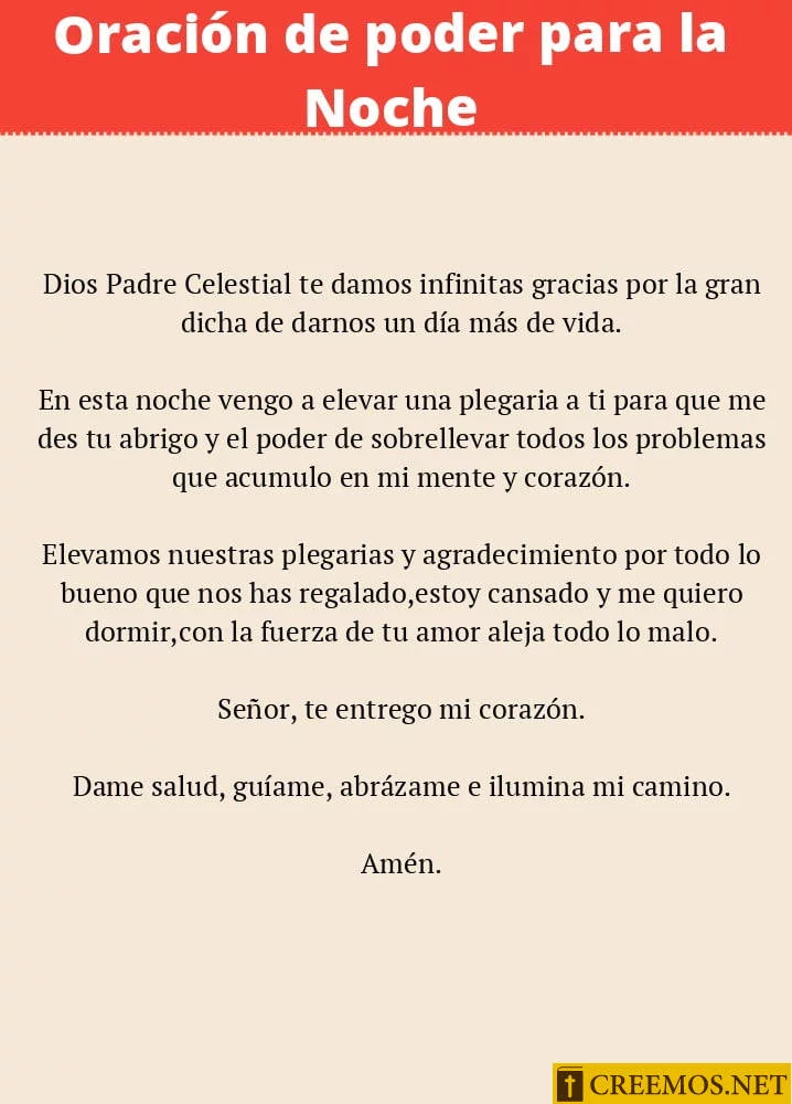 Oración de poder para la noche