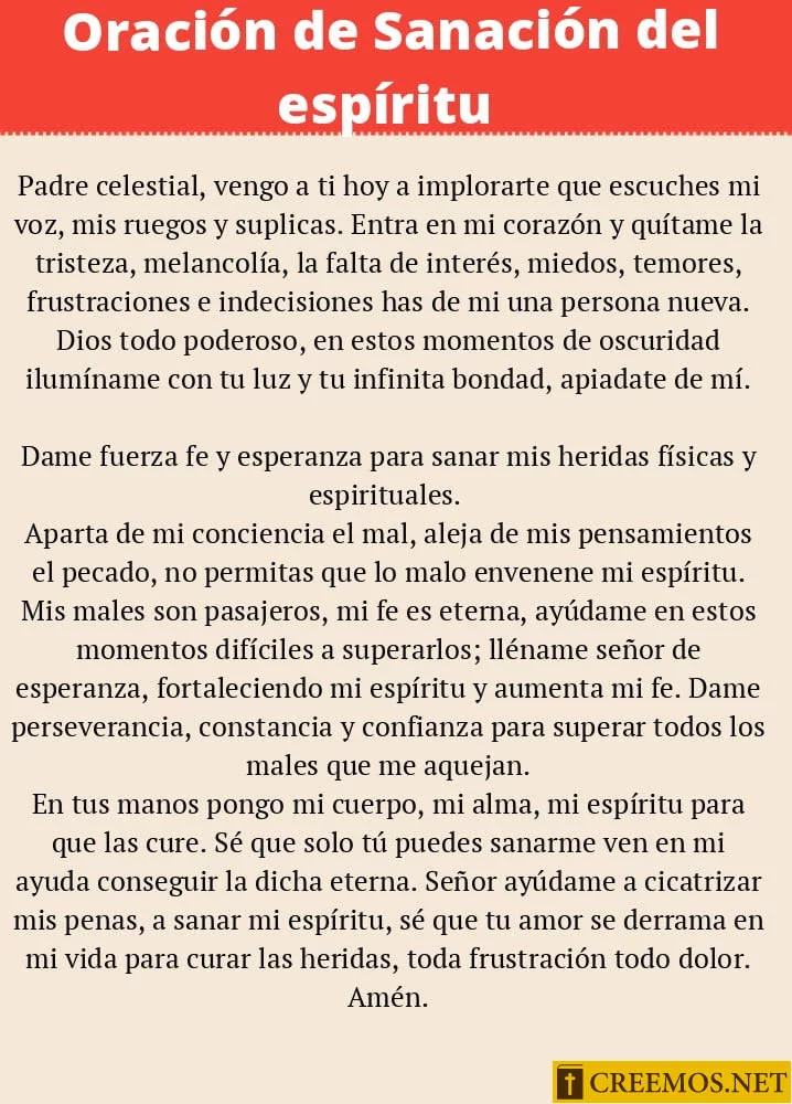 Oración de sanación del espíritu