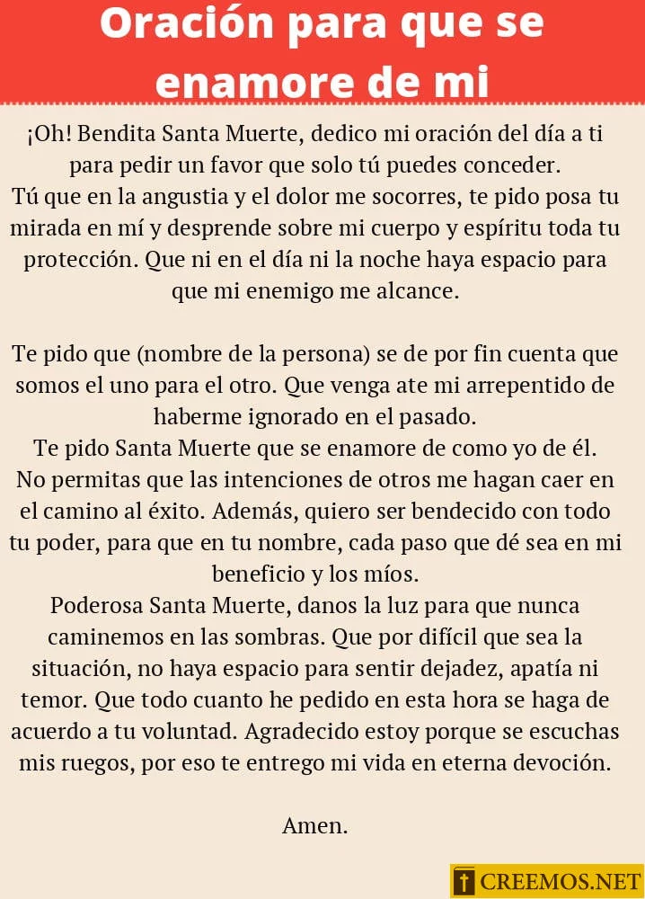 Oración para que se enamore de mi