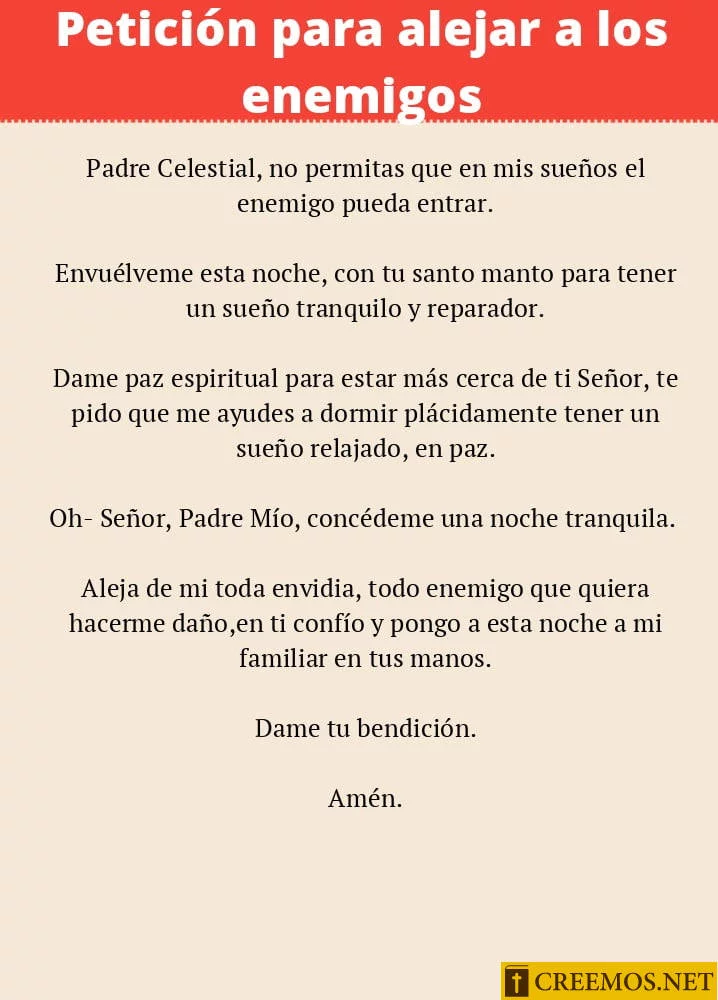 Petición para alejar a los enemigos