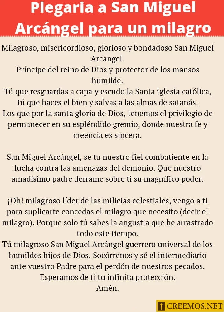 Plegaria a San Miguel Arcángel para un milagro