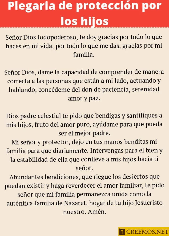 Plegaria de Protección por los Hijos
