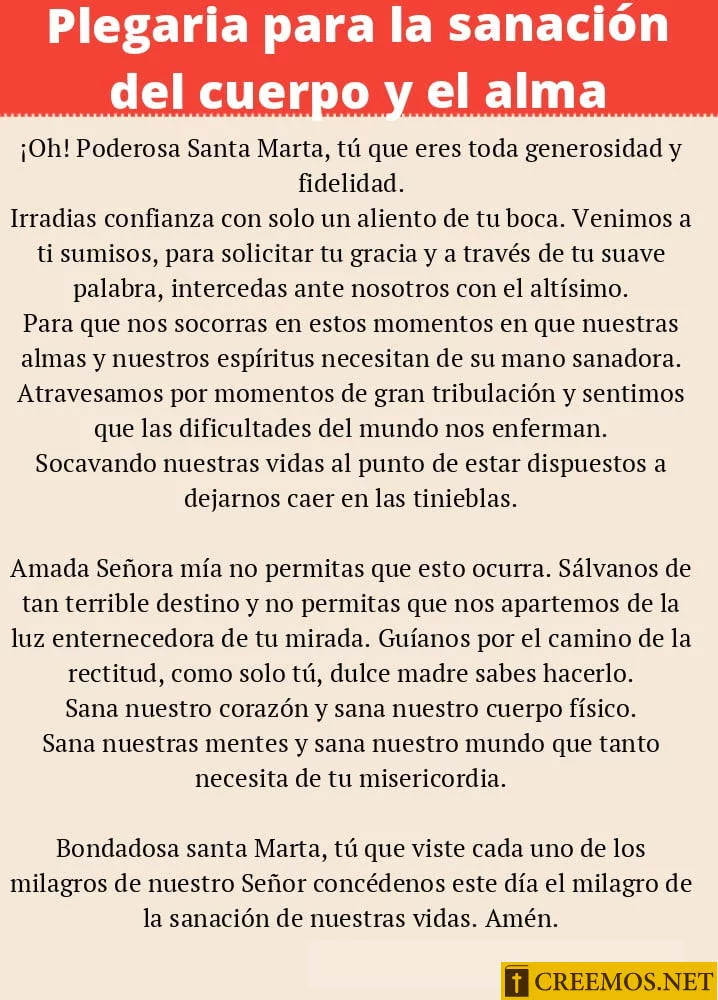 Plegaria para la sanación del cuerpo y el alma