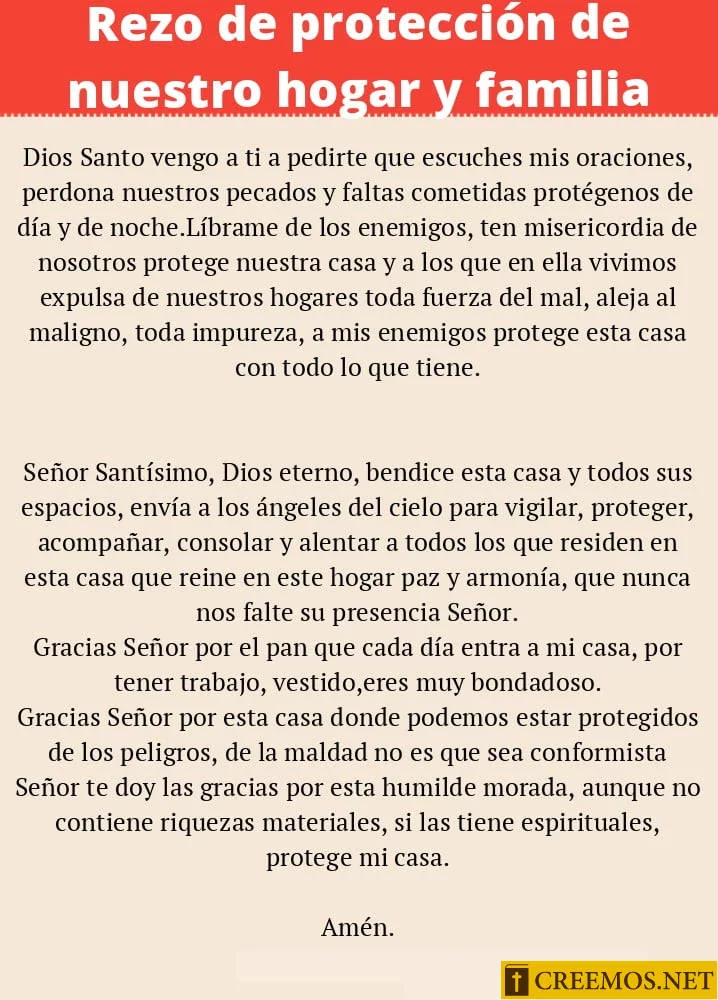 Rezo de Protección de Nuestro Hogar y Familia