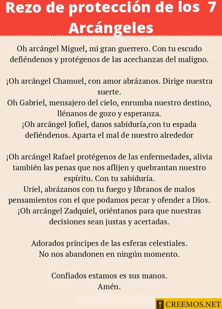 Rezo de protección de los 7 Arcángeles