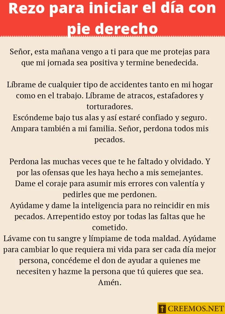 Rezo para iniciar el día con pie derecho