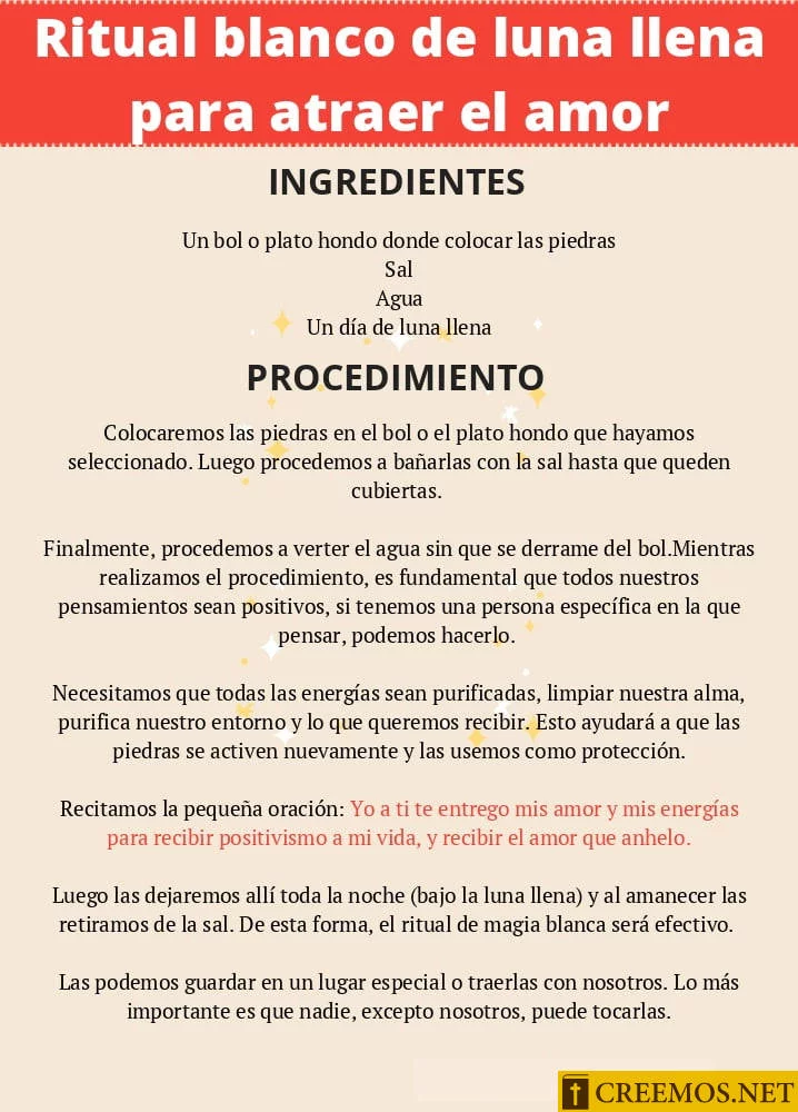 Ritual blanco de la luna llena para atraer el amor