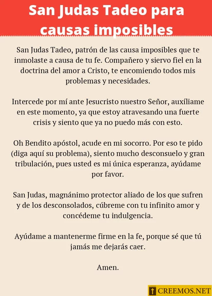San Judas Tadeo para causas imposibles